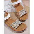 thumbnail image 6 of Women‘s Rhinestone Decorated Ankle Strap Flat Sandals, 6 of 7