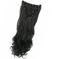 thumbnail image 4 of LELINTA Women 24" Long Curly Full Head Clip in Synthetic Hair Extentions 8 Piece 18 Clips Black Brown Blonde, 4 of 6