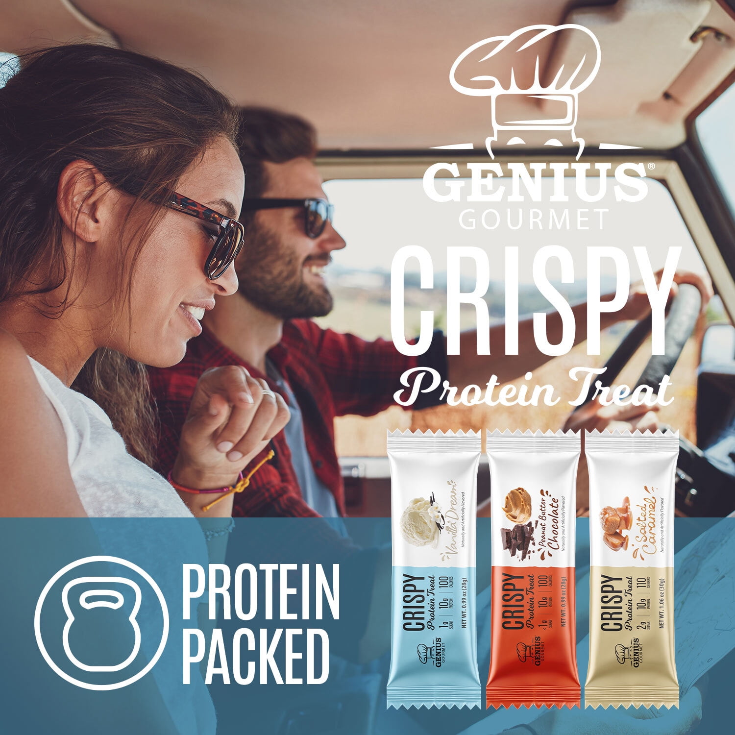 Genius Gourmet Vanilla Dream Protein Treat 10 - 0.99 oz Bars