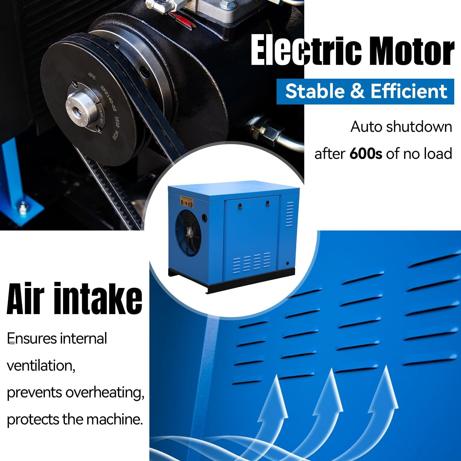 HPDMC 10HP Rotary Screw Air Compressor PACK7, 35 CFM @ 125 PSI, 230V 3-Phase Industrial Compressed Air System for Automotive, Machining and Fabrication