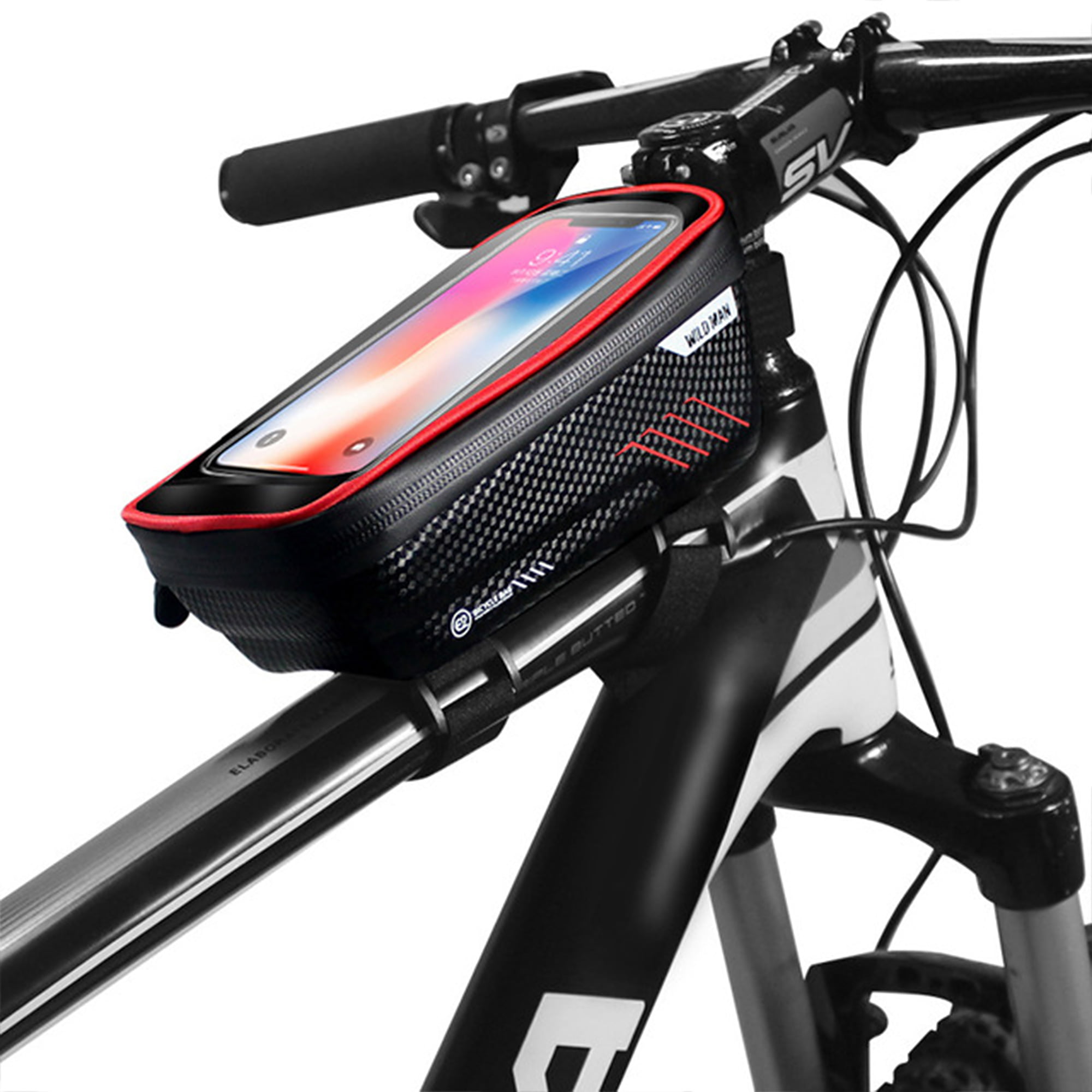 Huawei P30 6T S10 Plus/Huawei Mate 20 OnePlus 7 GPS Navigation Sunshade Waterproof Bike Phone Mount Bag Bicycle Frame Bike Handlebar Case for iPhone Xs Max/iPhone XR/Samsung Galaxy S10