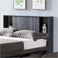 thumbnail image 2 of JERFIT Twin Size Bookcase Headboard with Sliding Doors, 4-Shelf Storage Cubby Organizer, Grey, 2 of 6