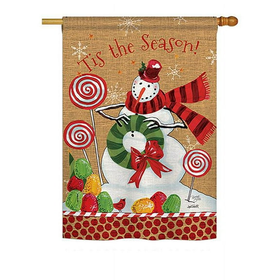Breeze Decor BD-XM-H-114209-IP-BO-DS02-US Sweet Celebrate Fun Winter - Seasonal Christmas Impressions Decorative Vertical House Flag - 28 x 40 in.