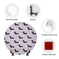 thumbnail image 4 of Wukai Dachshund Dog Print Decorative Plate for Display,Bone China Decorative Plate, Ceramic Dinner Plate with Stand, Vertical Ceramic Plate-8in, 4 of 6