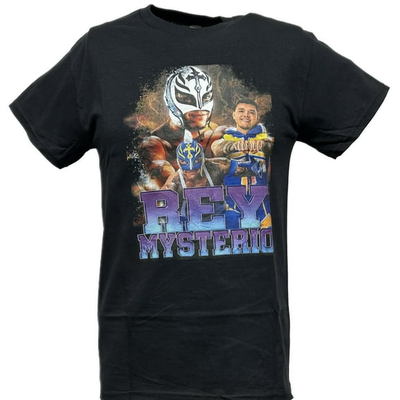 Rey Mysterio Three Pose Men's Black T-shirt