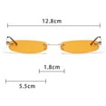 thumbnail image 2 of Slim Rimless Rectangular Sunglasses Vintage Slender Clear Glasses Spring Hinge, 2 of 5