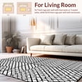 thumbnail image 2 of ODIKA 8'x10' Machine Washable Non-Slip Area Rug, Trellis Lattice Contemporary Entryway Welcome High Traffic Rug, Black, 371898, 2 of 7