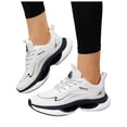 thumbnail image 5 of Running Shoes for Women Comfy Arch Support Lightweight Soft Sole Lace up Sneakers Trendy Breathable Workout Athletic Shoes White Size 7, 5 of 7