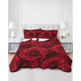 thumbnail image 3 of Red Roses Twin Size Down Alternative Comforter, Lightweight Comforter Quilt Bedding Set with Pillow Shams Valentine's Day Flowers Floral Vintage All Seasons Bed Comforter Duvet Insert 68"x86", 3 of 7
