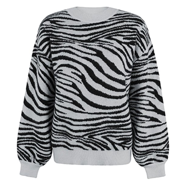 Gibobby Suéter mujer, Suéter casual de manga larga con cuello redondo para mujer(Gris,XG)