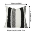 thumbnail image 2 of MAGOLIFE Indoor 20x20 In Black&White&Gray Soft Stripes Wool Farmhouse Decorative Throw Pillow Cover Boho Accent Neutral Textured Art Decor Cushion Pillow Case for Living Room Couch Bed Sofa, 2 of 11