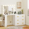 thumbnail image 2 of HOMCOM Vanity Desk with Mirror and 12 LED Lights, Makeup Table with Drawers, 2 of 10