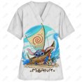 thumbnail image 3 of Uniforme de enfermera con cuello en V y manga corta para dentista informal para mujer Uniforme superior Uniforme clínico de Disney Star Baby Stitch Uniforme de enfermera, 3 of 5