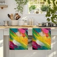 thumbnail image 4 of Colorful Pigment Kitchen Towels Set of 3, Abstract Color Block Oil Painting Soft Microfiber Dish Towels, Absorbent Quick-Dry Washable Dishcloths for Kitchen Cleaning, Drying Dishes, 18x28 Inches, 4 of 9