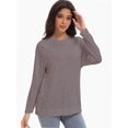 thumbnail image 5 of Women's Long Sleeve Knitted Crew Neck T-shirt, 5 of 6