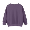 thumbnail image 6 of Girls Purple V-Neck Pullover Sweatshirt, 95% Polyester 5% Spandex Soft Stretch, Relaxed Fit with Kangaroo Pocket, Sensitive Skin Friendly for Girls 4-12,Size 5 T, 6 of 8