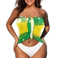 thumbnail image 3 of Uourmeti Brazil Flag Print Women Girl Beach Cover Ups Mesh Sheer Chiffon Wrap Sarong Sheer Bikini Cover Ups Tie Bikini Skirt, 3 of 6