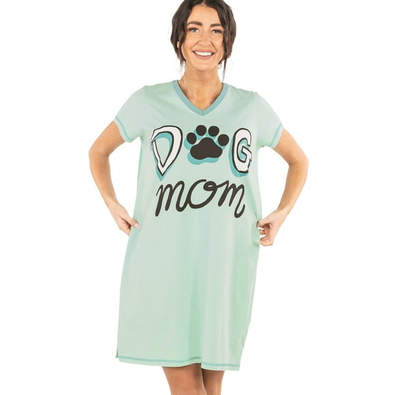 LazyOne V-Neck Nightshirts for Women, Animal Designs, Dead Tired, L/XL
