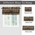 thumbnail image 6 of Wooden Barn Door Window Curtain Valances Rustic Farmhouse Country Retro Rustic Western Rod Pocket Valances for Bedroom Living Room Dining Room 54 by 18 in, 1 Panel, 6 of 6