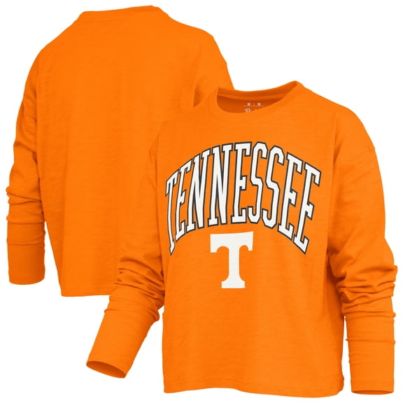 Women's Pressbox Tennessee Orange Tennessee Volunteers Motley Boxy Waist-Length Long Sleeve T-Shirt