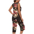 thumbnail image 3 of Conjunto de Verano para las Mujeres Impreso Cuello Redondo sin Mangas Y Pantalones, Casual de Dos Piezas para las Mujeres, 3 of 5