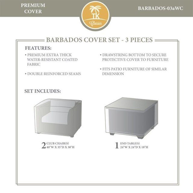 TKC Barbados 3 Piece All Weather Cover Set in Beige