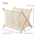 thumbnail image 5 of Macrame Magazine Rack Boho Magazine Holder Storage Standing Basket for Newspaper, 5 of 11