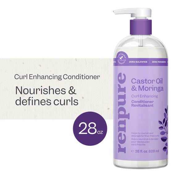 Renpure Castor Oil & Moringa Curl Enhancing Conditioner, for Curly Hair, 28 oz