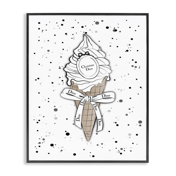 Stupell Industries Art Deco Glam Brand Dessert Black Framed Giclee Art, 16 x 20, by Martina Pavlova