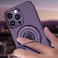 thumbnail image 2 of Magnetic Series Designed for iPhone Case,[Compatible with MagSafe][Military Drop & Camera Lens Protection],Luxury Matte Ring Stand Holder Shockproof Cover (Navy Blue,iPhone 14), 2 of 6