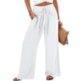 thumbnail image 4 of snilers Women Wide Leg Palazzo Pants Summer High Waist Flowy Casual Trousers Loose Lounge Beach Travel Vacation Pants, 4 of 6