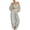Gray, variant on Womens Off Shoulder Linen Blend Two Piece Outfit Puff Sleeve Crop Top and High Waist Wide Leg Pants with Pockets Loose Casual Matching Set
