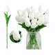 thumbnail image 1 of Tulipanes Artificiales Color Degradado 24pcs Para Decoración Xtellar blanco, 1 of 3