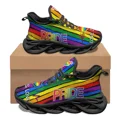 thumbnail image 1 of Zapatillas de baloncesto antideslizantes con cordones y diseño personalizado del orgullo LGBT para mujer, zapatillas populares para exteriores, viajes y fitness., 1 of 6