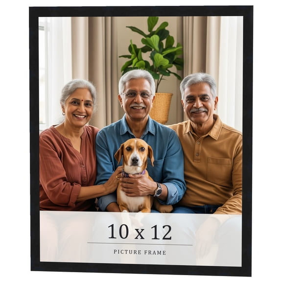 10x12 Frame Black Real Wood Picture Frame Width 0.75 inches | Interior Frame Depth 0.5 inches |