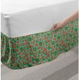 thumbnail image 2 of Spring Bed Skirt, Cloudberry Branches Summer Season Flourish Eat Organic Wild Seeds Pattern, Elastic Bedskirt Dust Ruffle Wrap Around for Bedding Decor, 4 Sizes, Paprika and Sea Green, by Ambesonne, 2 of 2