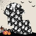 thumbnail image 7 of Ailaofu Halloween Pajamas Women Satin Silk Button Up Shirt And Shorts Pjs Sets 2 Piece Loungewear Sets Soft Sleepwear, 7 of 7
