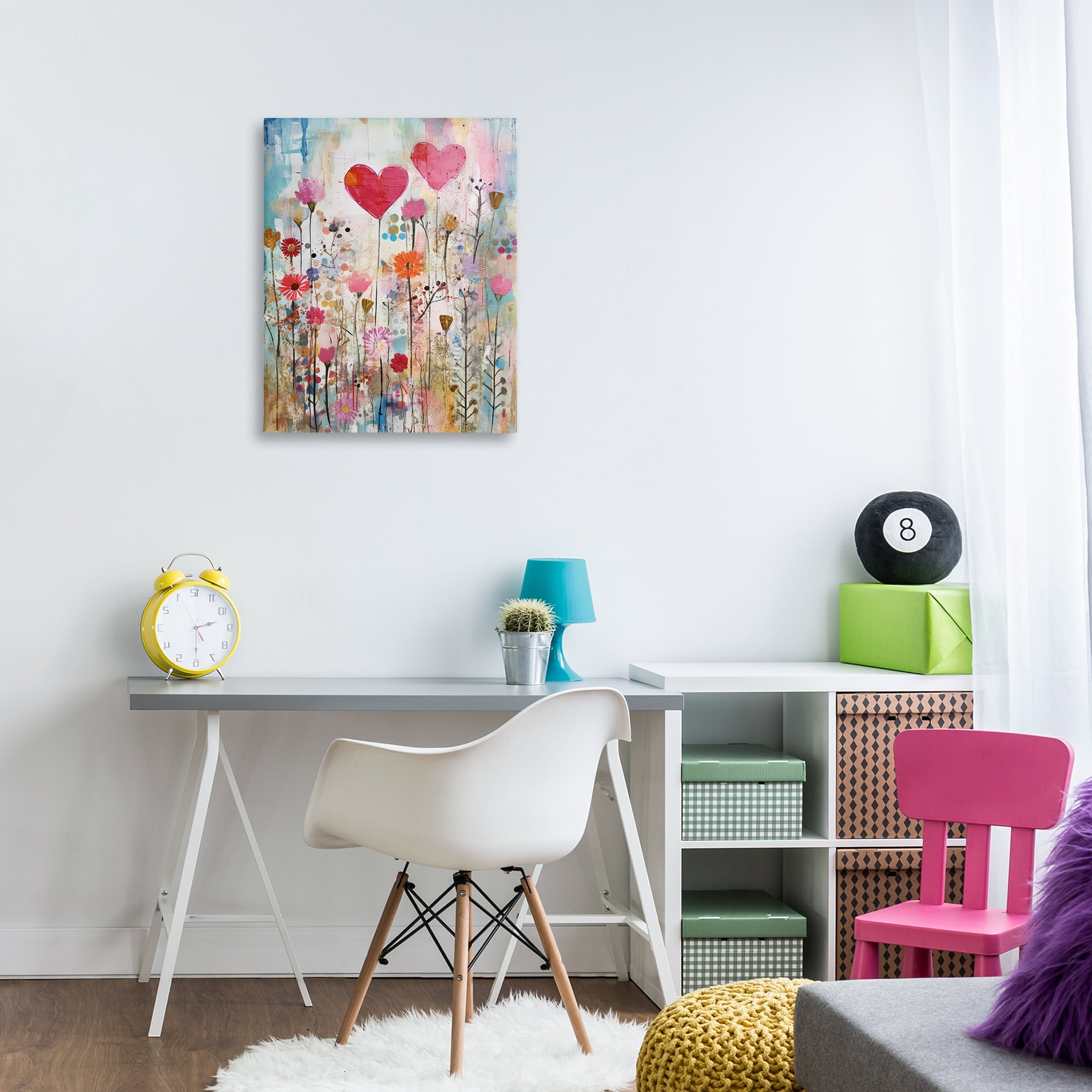 Stupell Industries Heart & Garden Collage Abstract Painting Wrapped Canvas Art Print Wall Art, 24 x 30