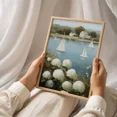 thumbnail image 5 of Grandmillennial Coastal Sailboat & Blue Hydrangea Wall Art | Preppy Cottagecore Beach, Matte Canvas Stretched, Posters for Room Bedroom Living Room Bathroom Wall Decor, Posters & Art Prints, Gift., 5 of 7