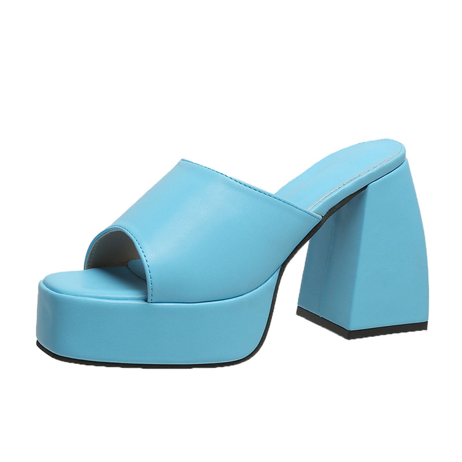 Women's Solid Color Platform Shoes Ankle Buckle Strap Comfy - Temu