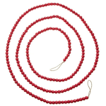 Raz Imports Holiday Heritage 9 Red Bead Garland