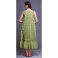 thumbnail image 4 of Bimba Light Green5 Floral Begonia & Peony Printed Cotton Nightgowns For Women Sleeveless Gown Sleepwear Maxi Dress X-Small, 4 of 6
