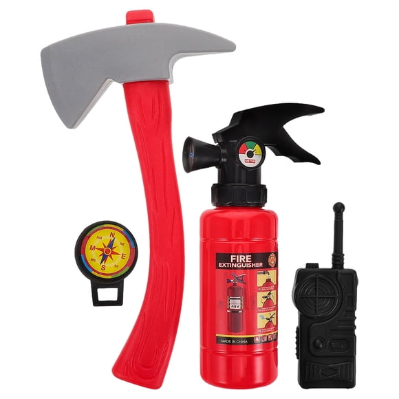 1 Conjunto de disfraz de bombero para niños con extintor de juguete realista. Kit de disfraces de bombero para niños y niñas para juegos de simulación e interacción social.