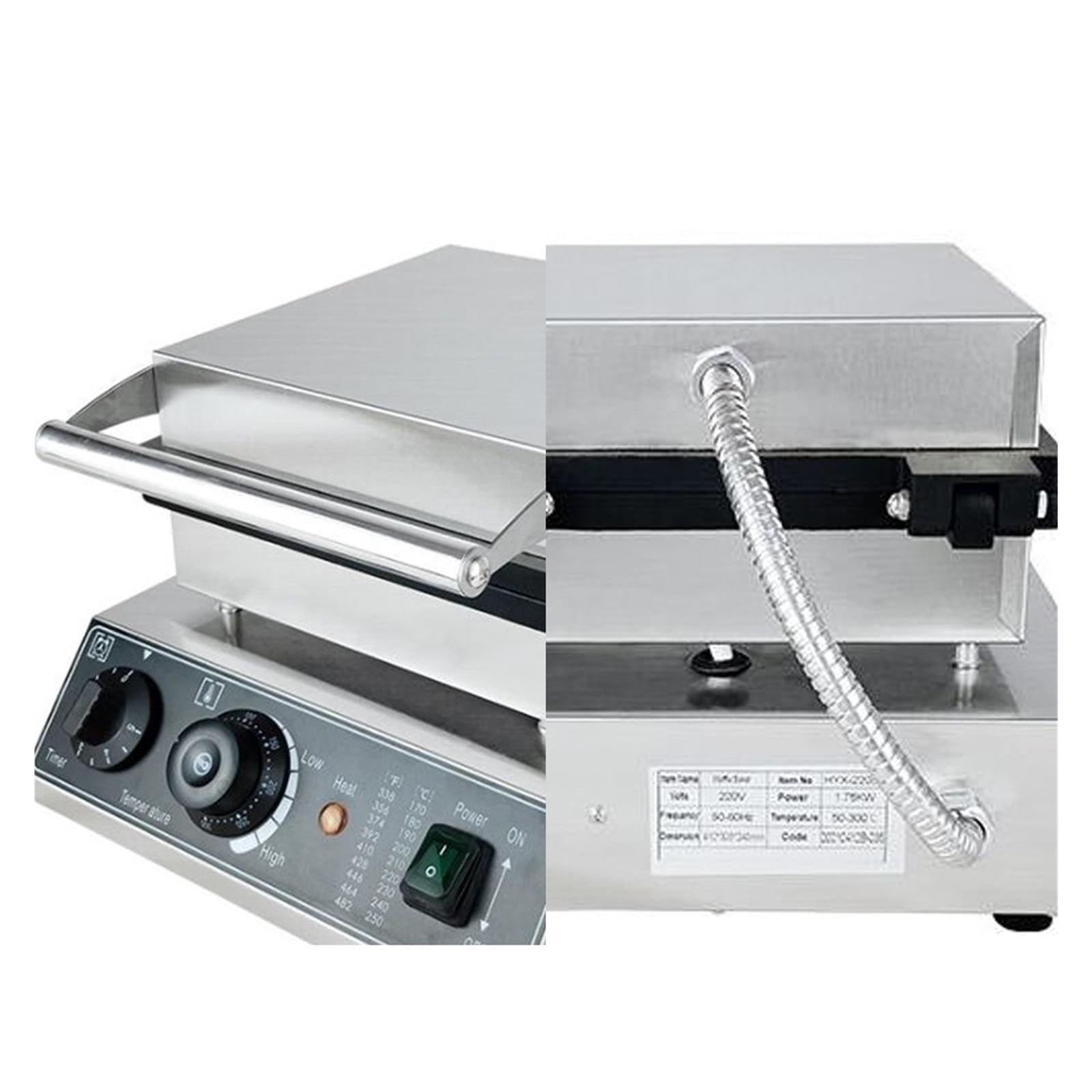 Electric Waffle Maker 4PCS Wheat Type Waffle Machine 1600W Waffle Making Machine