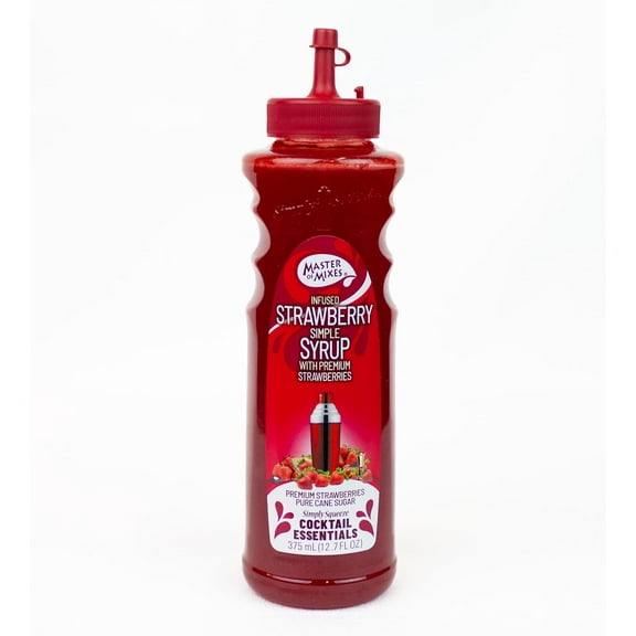 Master of Mixes Cocktail Essentials Infused Strawberry Syrup, 12.7 fl oz Plastic Squeeze Bottle