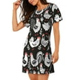 thumbnail image 2 of Naloa Laying Hens And Roosters Print Women Nightgowns,Womens Loungewear,Short Sleeve Sleepwear,Comfy Ladies Nightdress, 2 of 6