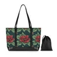 thumbnail image 7 of FORMRS Canvas Laptop Tote Bag for Women with 15.6" Computer Compartments Shoulder Handbag, Red Christmas Poinsettias, 7 of 7
