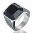 thumbnail image 1 of 2 anillos creativos europeos y americanos, anillo de hombre de acero de ónix negro, tamaño 7, 1 of 2
