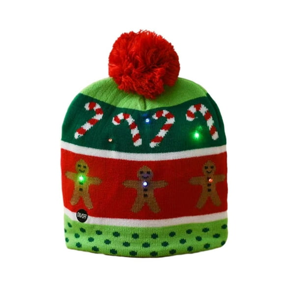 Christmas LED Beanie Hats, Light Up Knit Hats Flashing Christmas Hat for Kids Adults Xmas Ugly Sweater Party