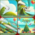 thumbnail image 4 of Tropical Christmas Banner Beach Theme July Display Colorful Decorations Christmas Tree Design Holiday Backdrop for Summer Party July Celebration Beach Event, 4 of 9